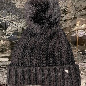 Black Juicy Couture Pom Beanie